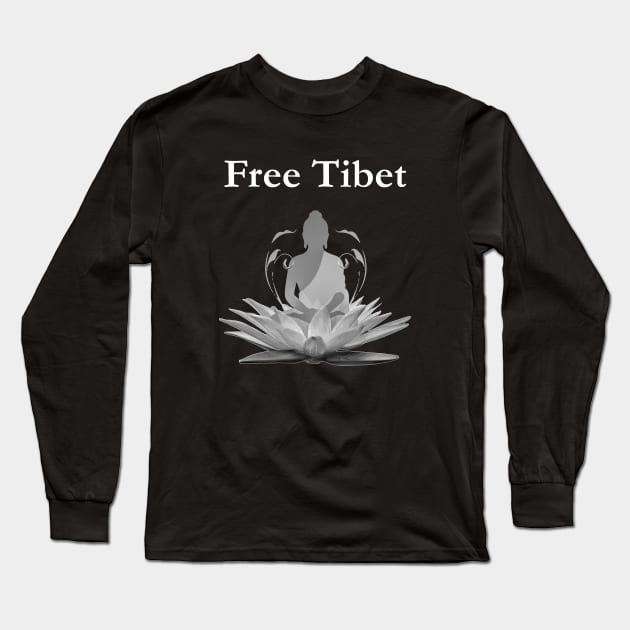 Free Tibet Movement Human Rights Activist Long Sleeve T-Shirt by Mindseye222